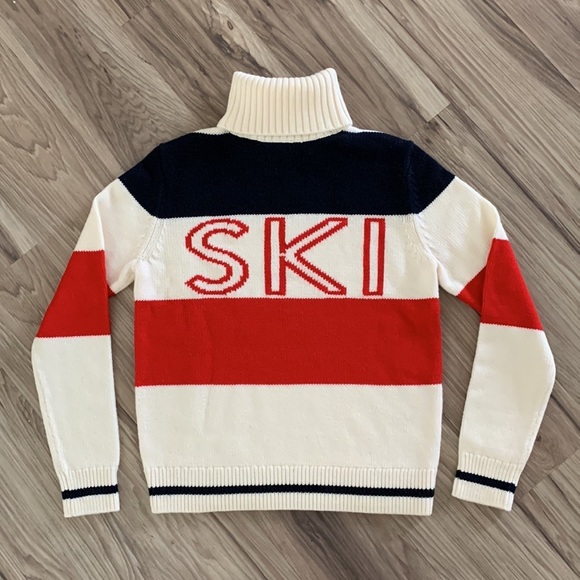 NWT Perfect moment frostine ski sweater in red/Snow White/navy - Picture 6 of 11
